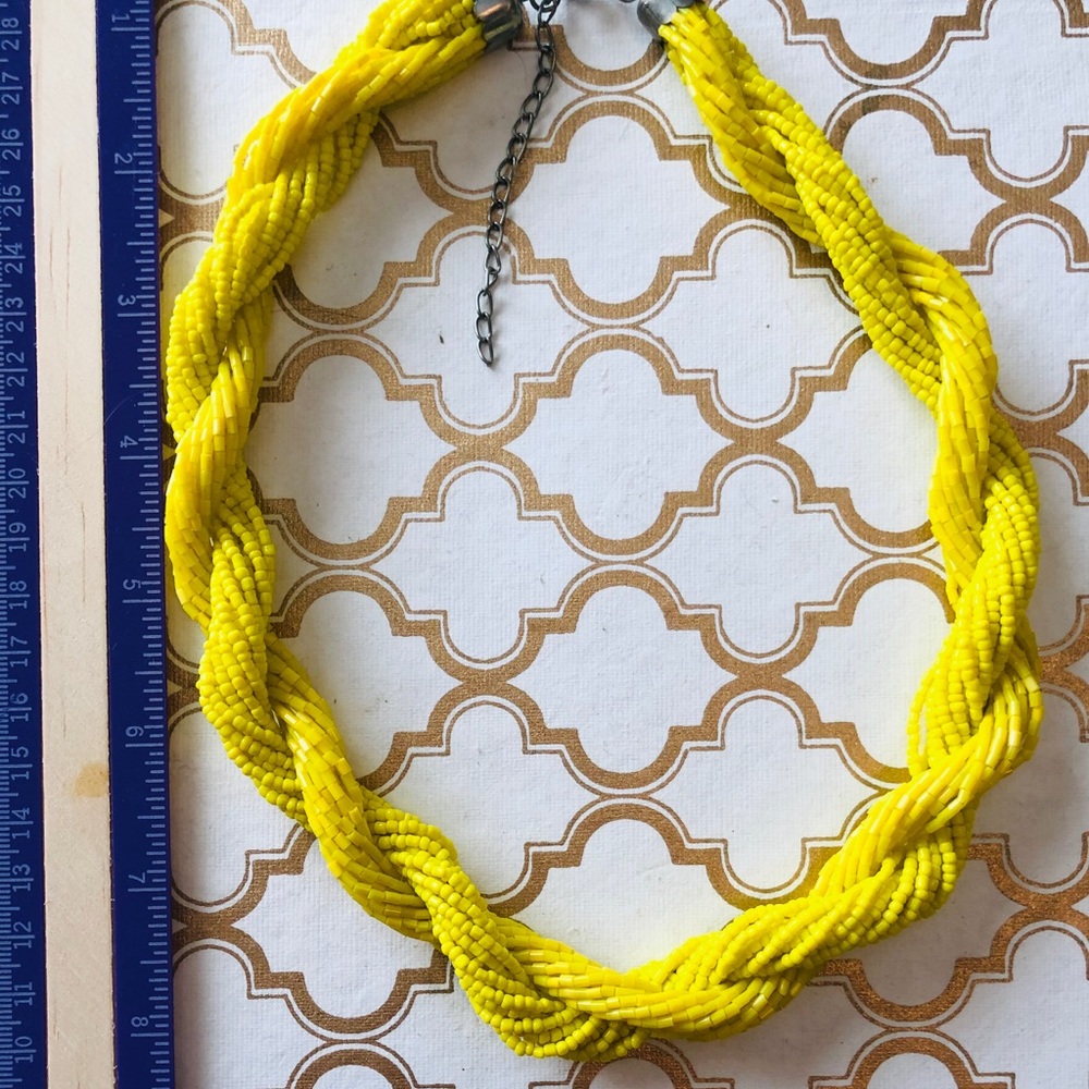 Yellow beaded necklace